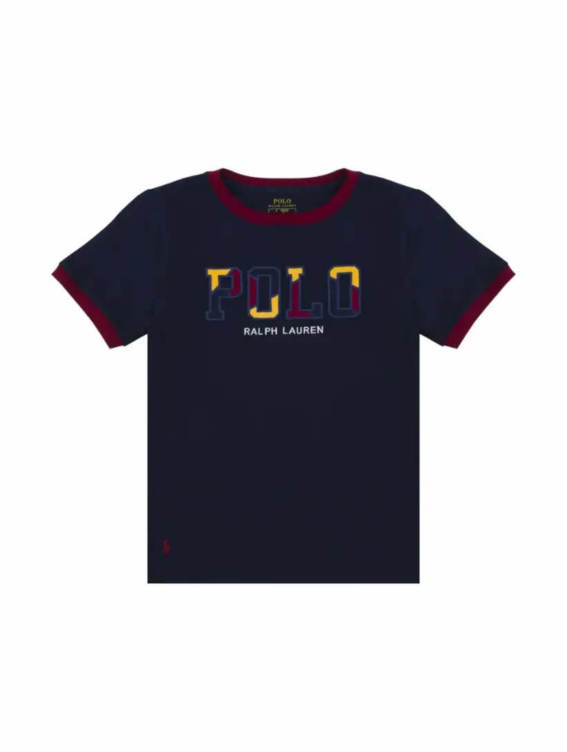 

Хлопковая футболка с логотипом Ralph Lauren, тёмно-синий