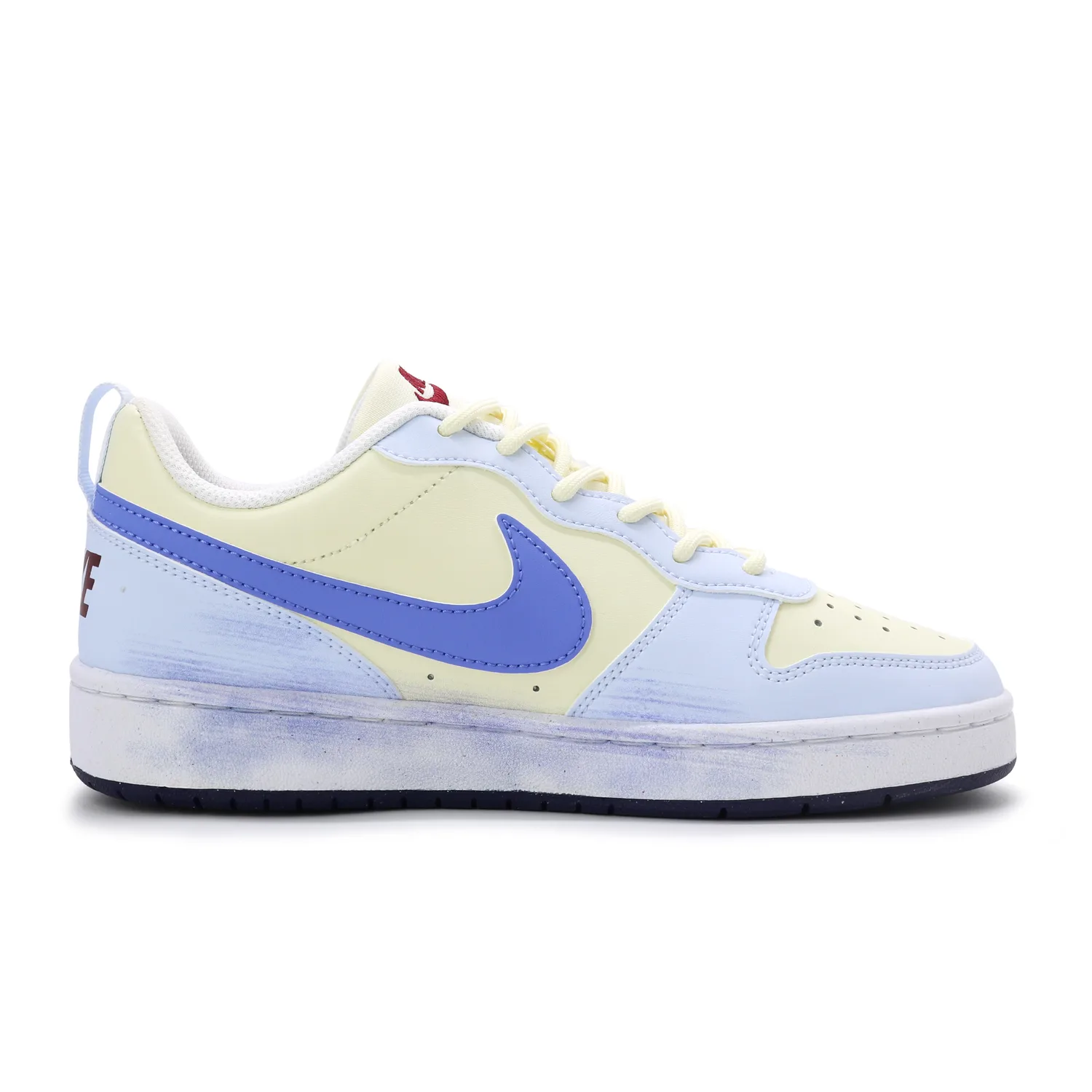 Nike Court Borough Misty Rain Together Synthetic Leather, Leather Skateboard Shoes Blue White Yellow Black GS Teenagers — фото 4