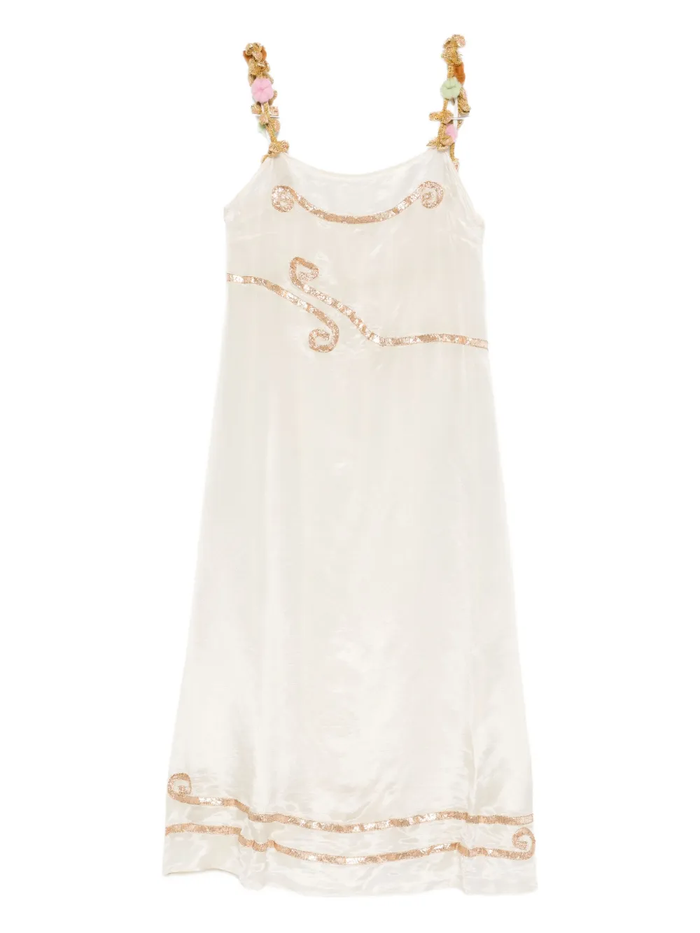 

Платье Lido с украшенными бретелями Bode, нейтральный