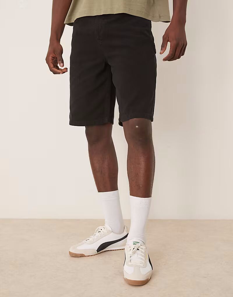 

Длинные плотницкие шорты ASOS DESIGN черного цвета