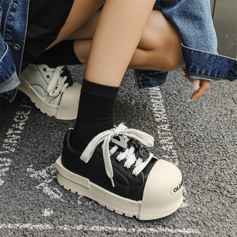 MODENGPAN Женские скейтерские кроссовки Unisex Black White - Black White, цвет Black White[Women's Size] — фото 4