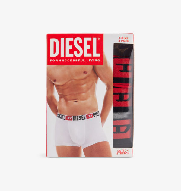 

Комплект из трех трусов-боксеров из эластичного хлопка с фирменным поясом Diesel, цвет e5326