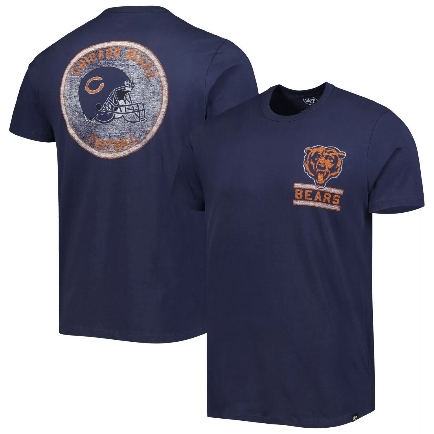 

Мужская темно-синяя футболка Chicago Bears Open Field Franklin '47, Синий, Мужская темно-синяя футболка Chicago Bears Open Field Franklin '47