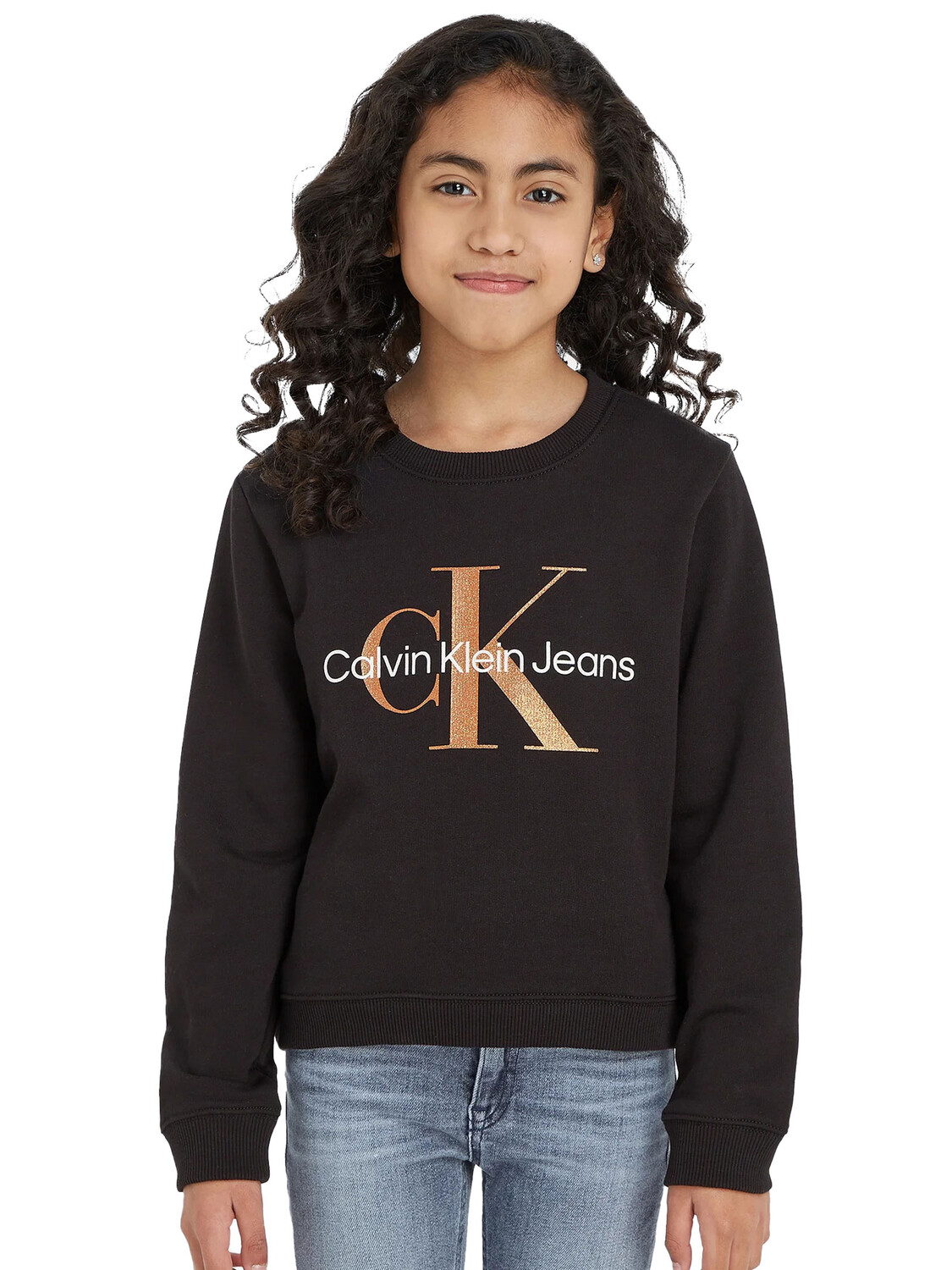 

Толстовка felpa girocollo con logo Calvin Klein, черный