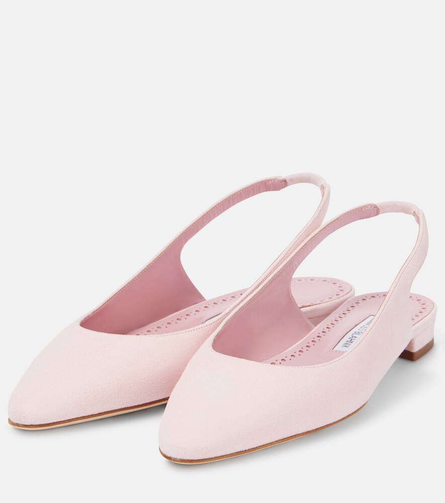 Sawra 10 замшевые балетки на ремешке Manolo Blahnik, 6804 Lpink — фото 4