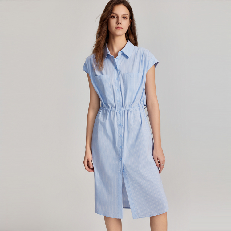 

ELLE Женское синее платье без рукавов