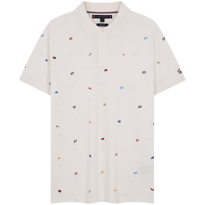 

Мужская поло Tommy Hilfiger, экрю z00, Белый, Мужская поло Tommy Hilfiger, экрю z00