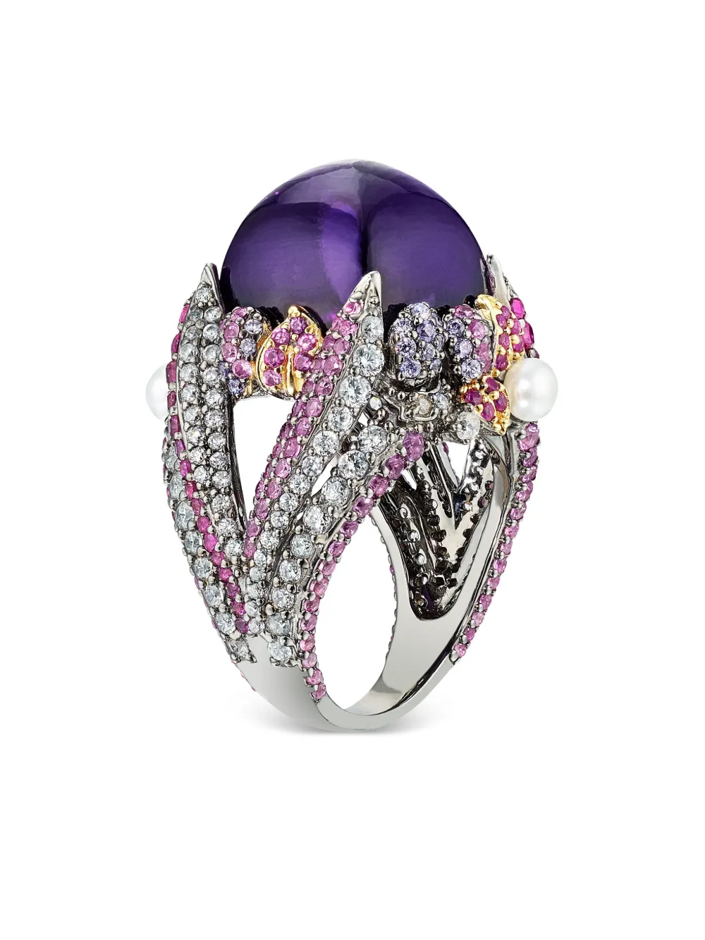 

Позолоченное кольцо Amethyst Sugarloaf Berry с камнями Anabela Chan, фиолетовый