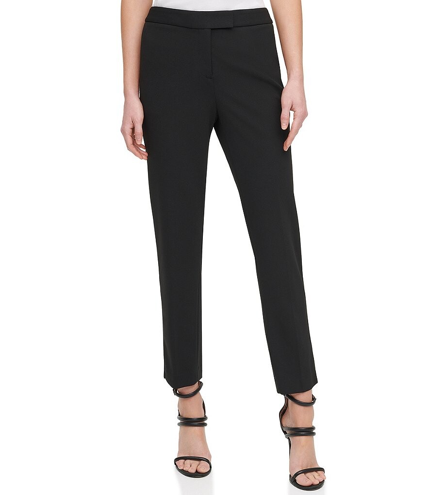 

Узкие брюки из крепа DKNY Scuba до щиколотки, черный