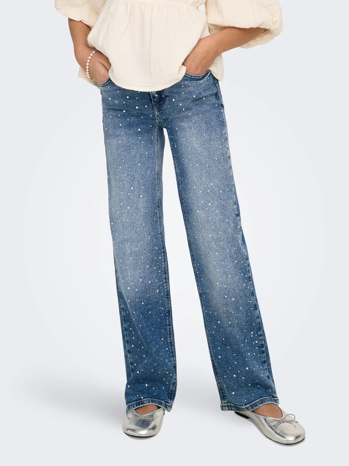 Джинсы с широкими штанинами, Medium Blue Denim, KIDS ONLY, medium blue denim — фото 3