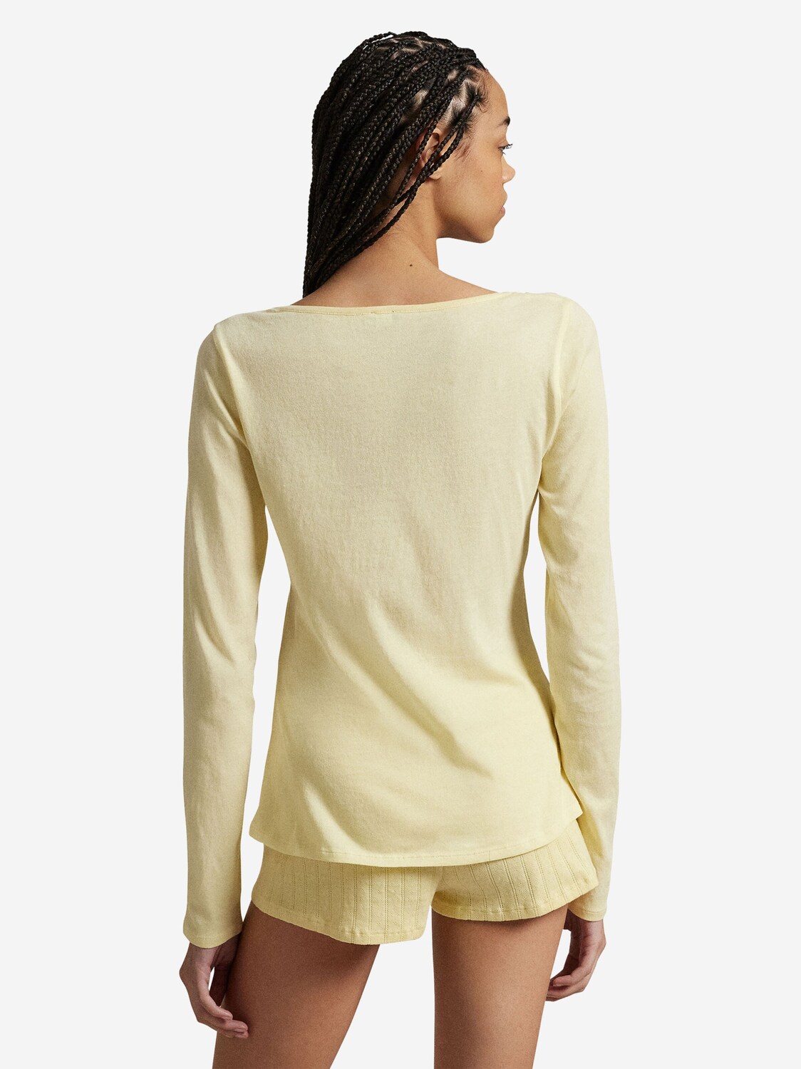 Polo Ralph Lauren Лонгслив 'Whisper Weight Cotton' в светло-желтом цвете — фото 4