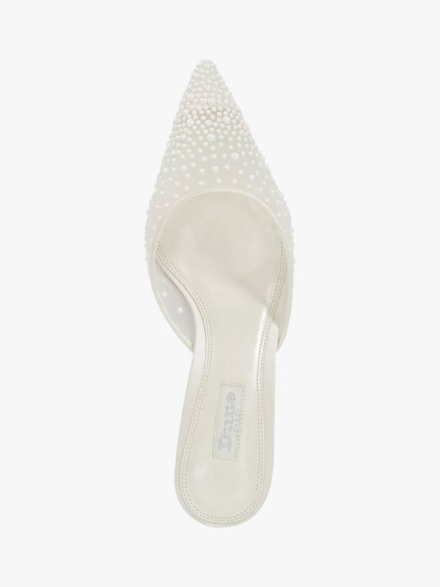 Dune Cuddling Sea Pearl Mesh туфли-мюлесы на каблуке с острым носом Dune London, Ivory — фото 2