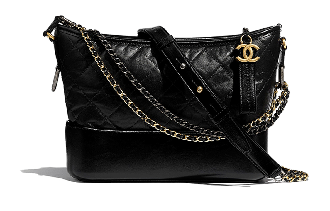 

CHANEL Сумка через плечо из телячьей кожи среднего размера женская черная