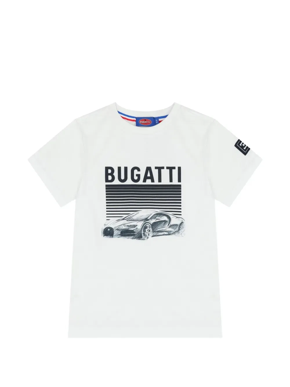 Футболка с автомобильным принтом Bugatti Kids, белый
