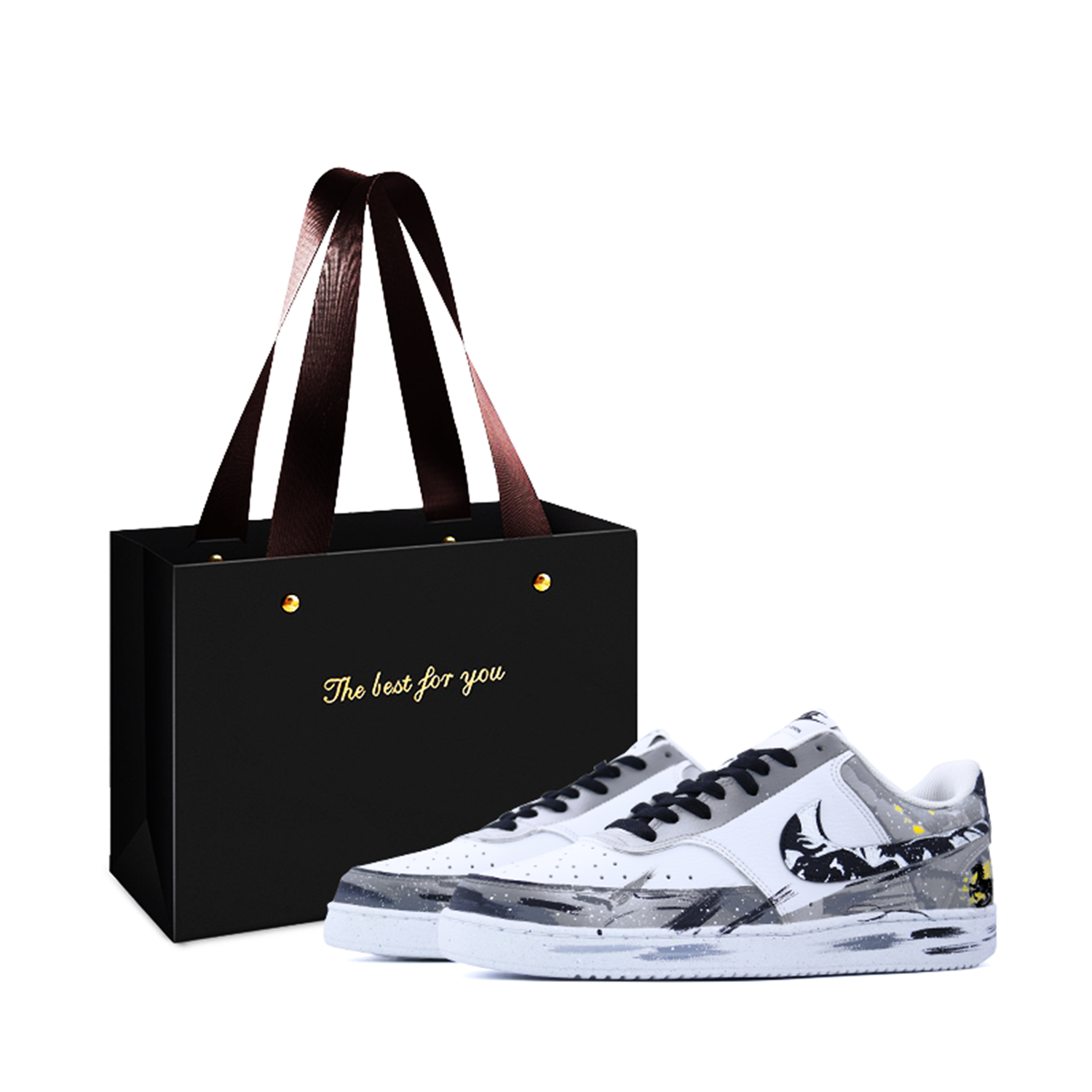 

Court Vision 1 Shopping Bag, быстрые и энергичные кожаные устойчивые к истиранию дышащие низкие кроссовки для скейтбординга Nike, серый