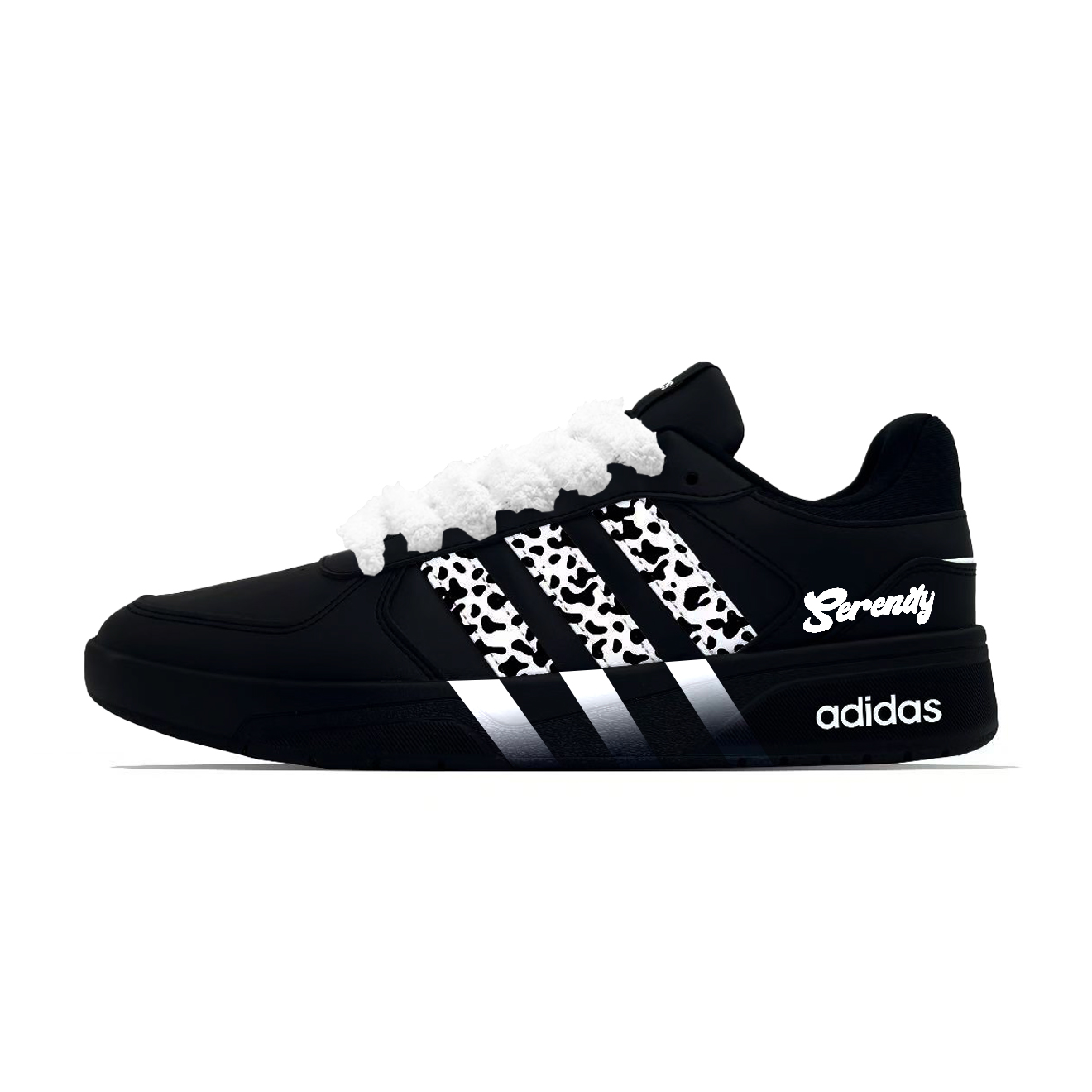 

Adidas Neo Кроссовки для скейтбординга Courtbeat Black White Leopard Print Abrasion Resistant Low top, унисекс, черный