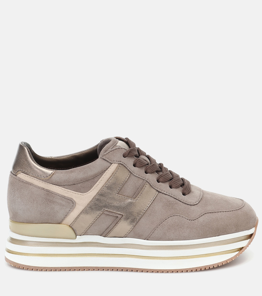 Кроссовки миди из кожи на платформе Hogan, Pallude — фото 4