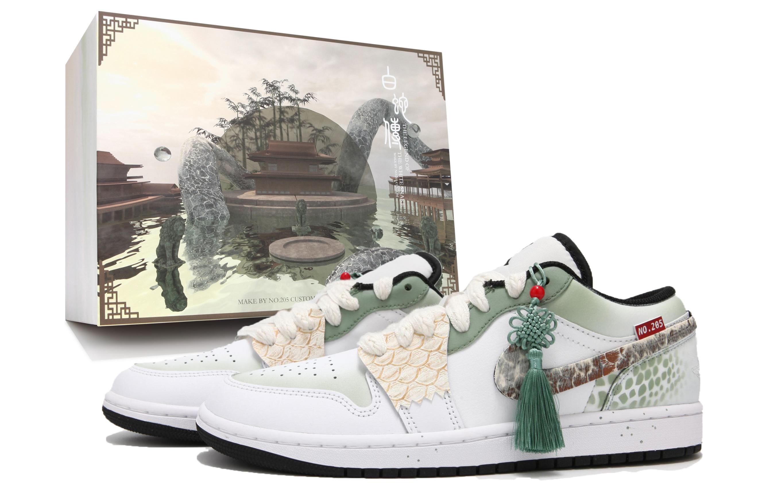 

Jordan Баскетбольные кроссовки Air 1 Cushioning с низким верхом, износостойкие, винтажные, мужские, белые, зеленые