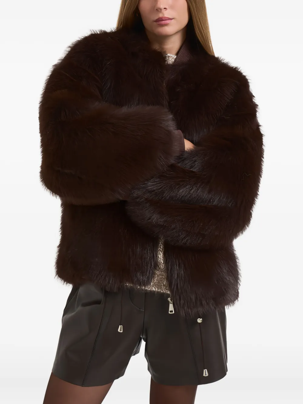 

Пальто на молнии из искусственного меха S.W.O.R.D 6.6.44, коричневый