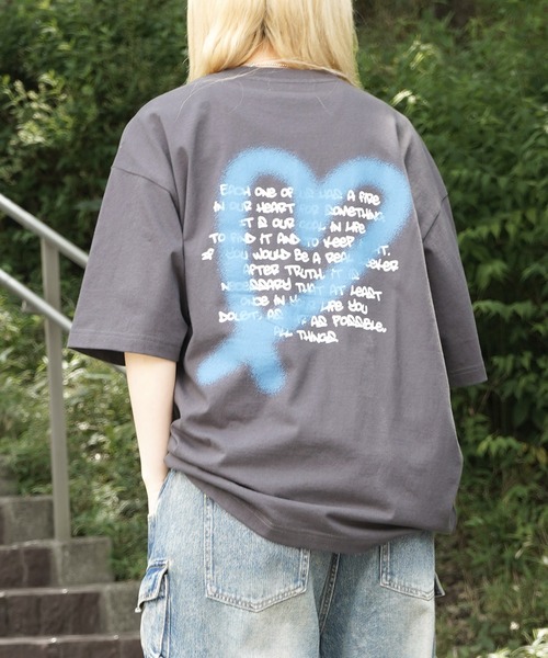 

Футболка унисекс оверсайз с принтом на спине, короткий рукав ILL'S, серый