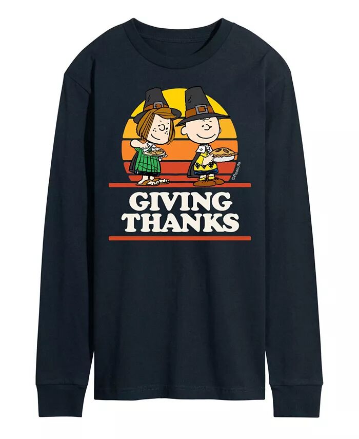 

Мужская футболка с длинным рукавом Peanuts Giving Thanks AIRWAVES, синий
