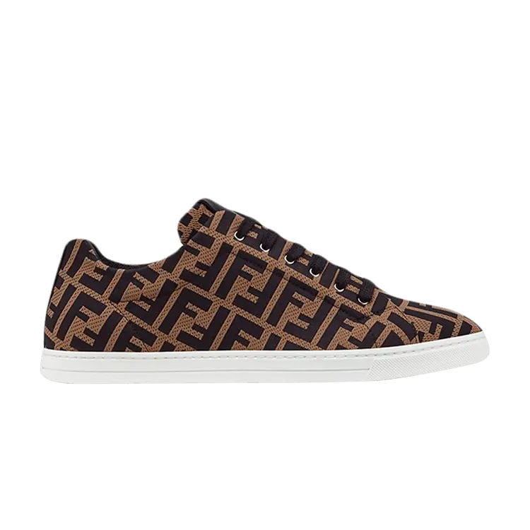

Кроссовки Fendi FF Motif Lace Up Low Almond Black, коричневый