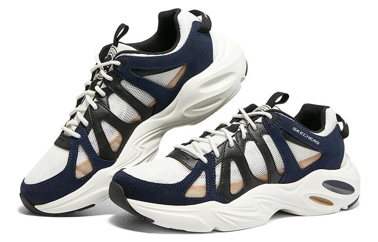 Кроссовки Stamina Airy Chunky для мужчин с низким верхом белого/черного/синего цвета Skechers — фото 3