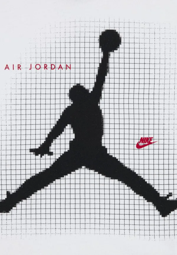 Футболка унисекс с принтом jumpman в виде сетки и размытия Jordan, White — фото 3