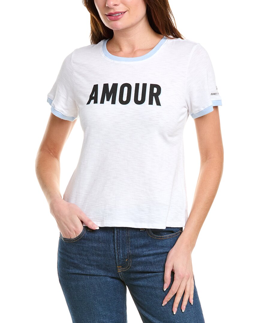 

Двухцветная футболка Cinq à Sept Amour, белый