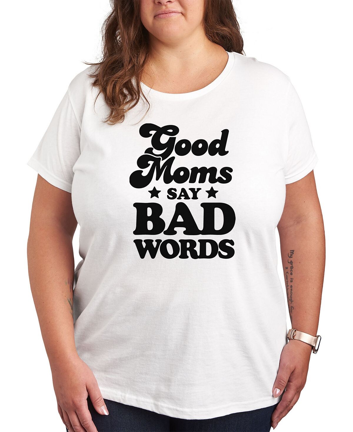 

Модная футболка с рисунком Good Moms больших размеров Air Waves, белый