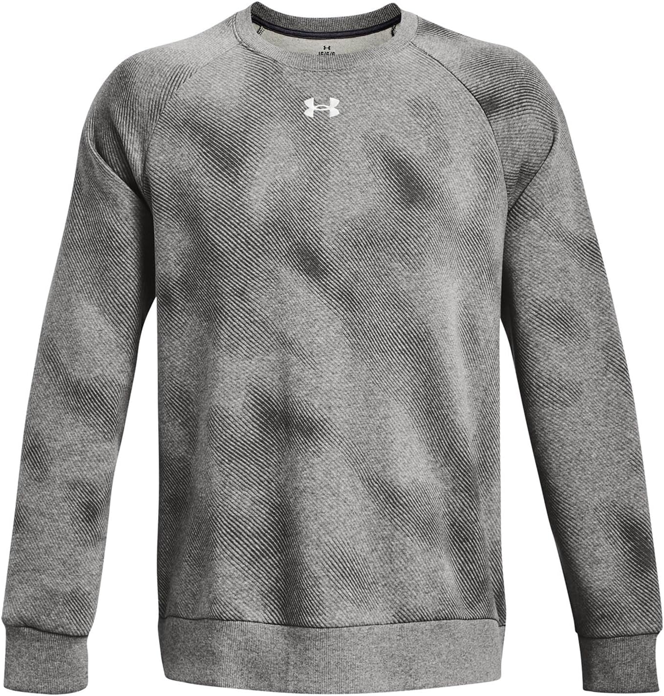 

Толстовка Under Armour Rival Fleece Printed Crew, мужская, (025) Castlerock Light Heather/White