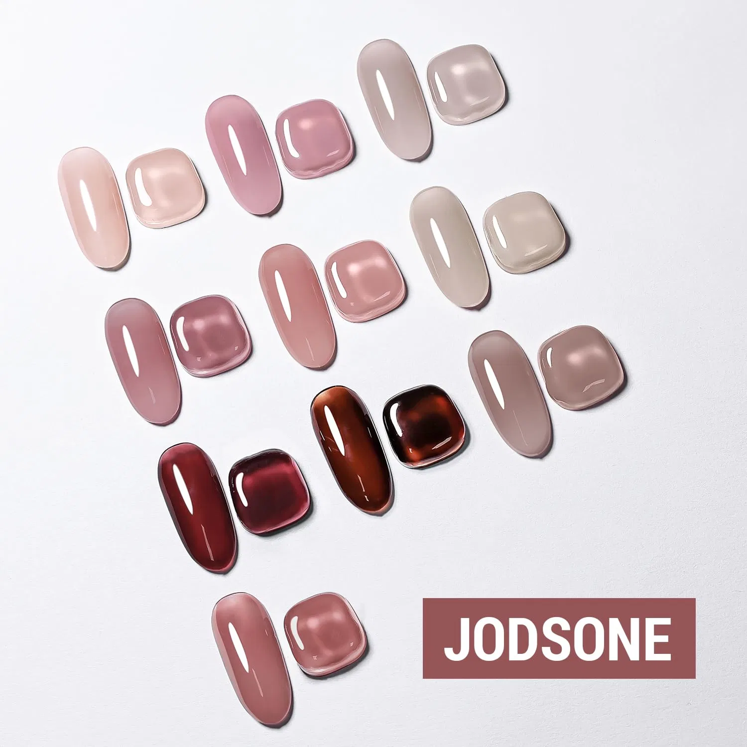 Набор гелевых лаков для ногтей JODSONE, 10 полупрозрачных оттенков Jodsone, 12Set-09 — фото 2