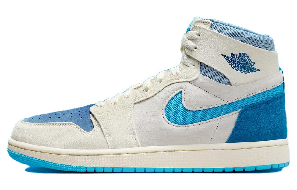 

Кроссовки 1 High Zoom Air CMFT 2 Dark Powder Blue Jordan, белый/синий