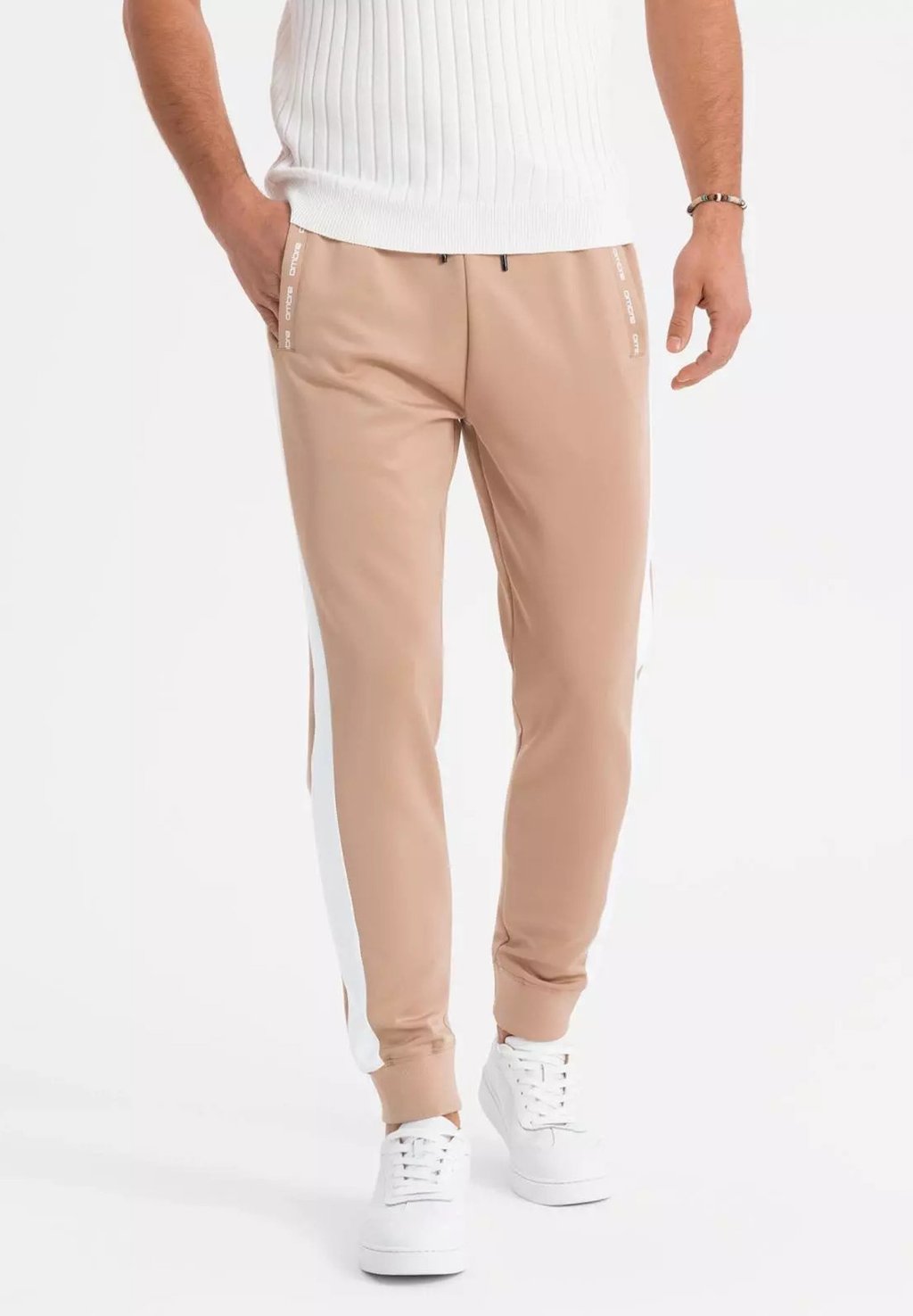 

Спортивные штаны WITH CONTRASTING STRIPES OM-PASK Ombre, бежевый