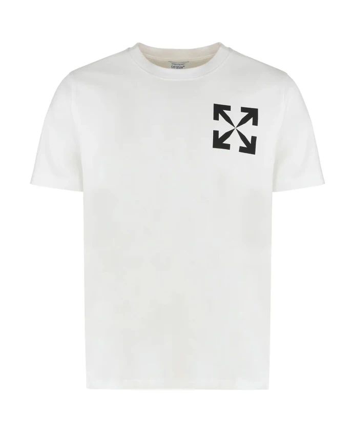 

Хлопковая футболка с круглым вырезом Off White, белый