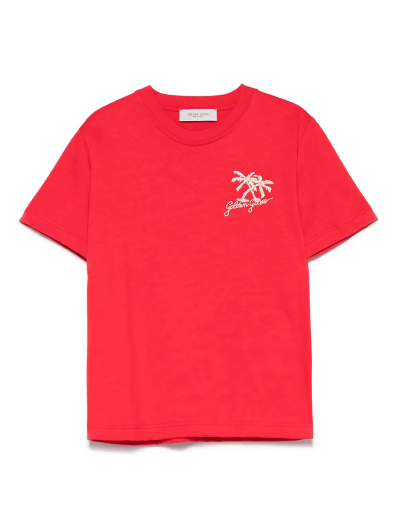 

Футболка с вышитым логотипом Golden Goose Kids, красный