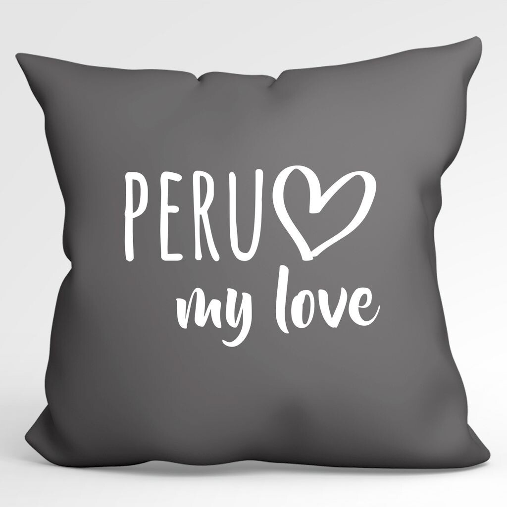 

Подушка Huuraa Peru my love декоративная подушка с наполнителем размер 40x40см стальной серый для всех поклонников Мачу-Пикчу идея подарка для друзей и семьи Hellweg Druckerei