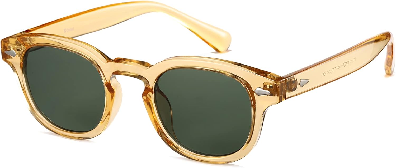 

Солнцезащитные очки Gtand Unisex в винтажном ретро-стиле круглой формы с тонировкой для мужчин и женщин, модные круглые солнцезащитные очки 46 мм, C21 Crystal Yellow Frame/G15 Lens