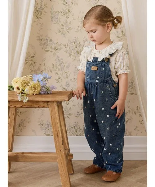 Комбинезон-денім Josie Floral Denim, синий — фото 3
