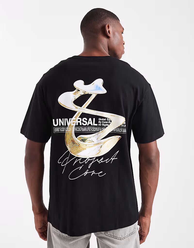 

Футболка oversize с принтом на спине черного цвета Jack & Jones, Черный, Футболка oversize с принтом на спине черного цвета Jack & Jones