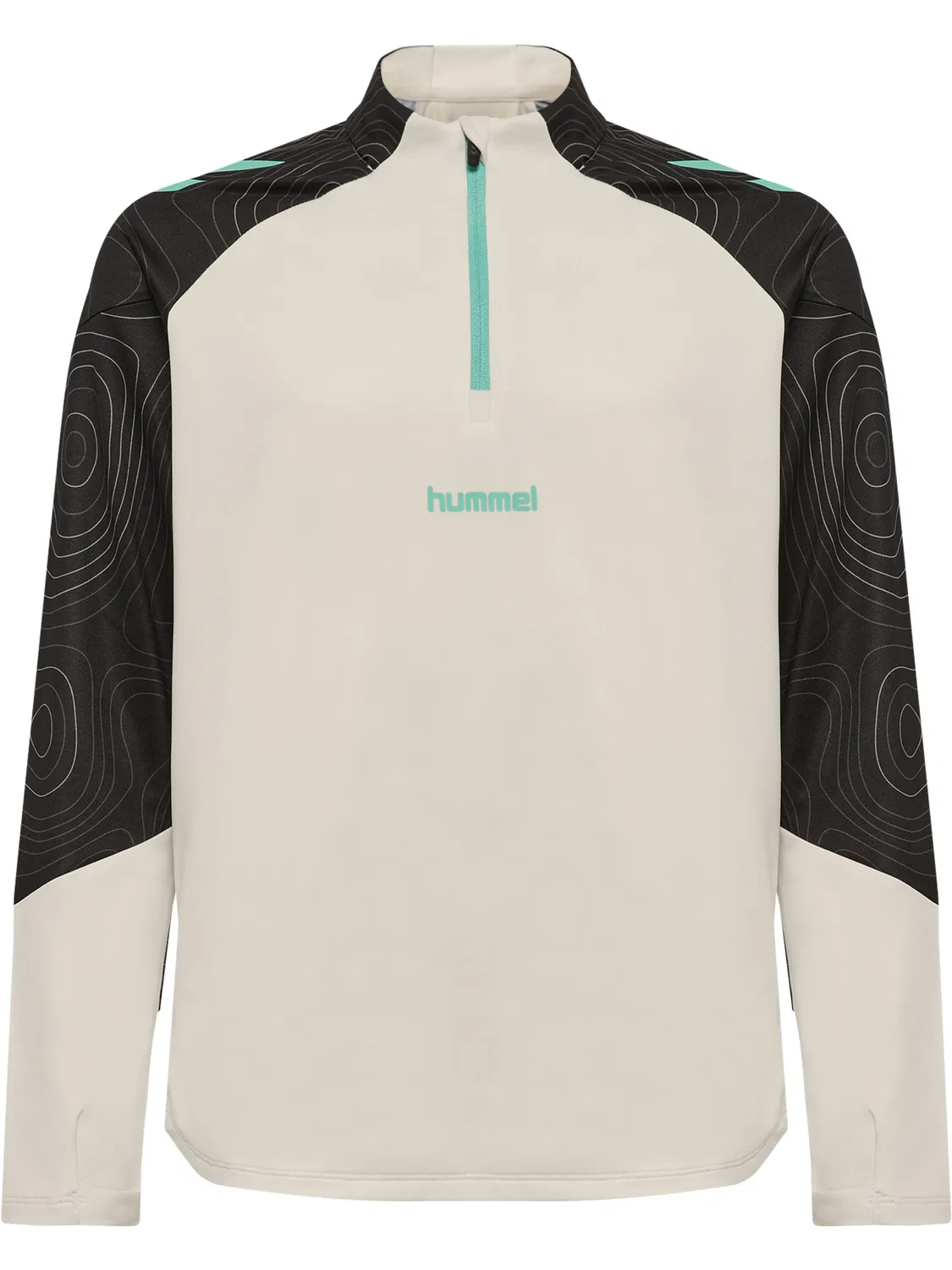 Спортивная толстовка с полузастежкой Hummel, vaporous gray/pool blue