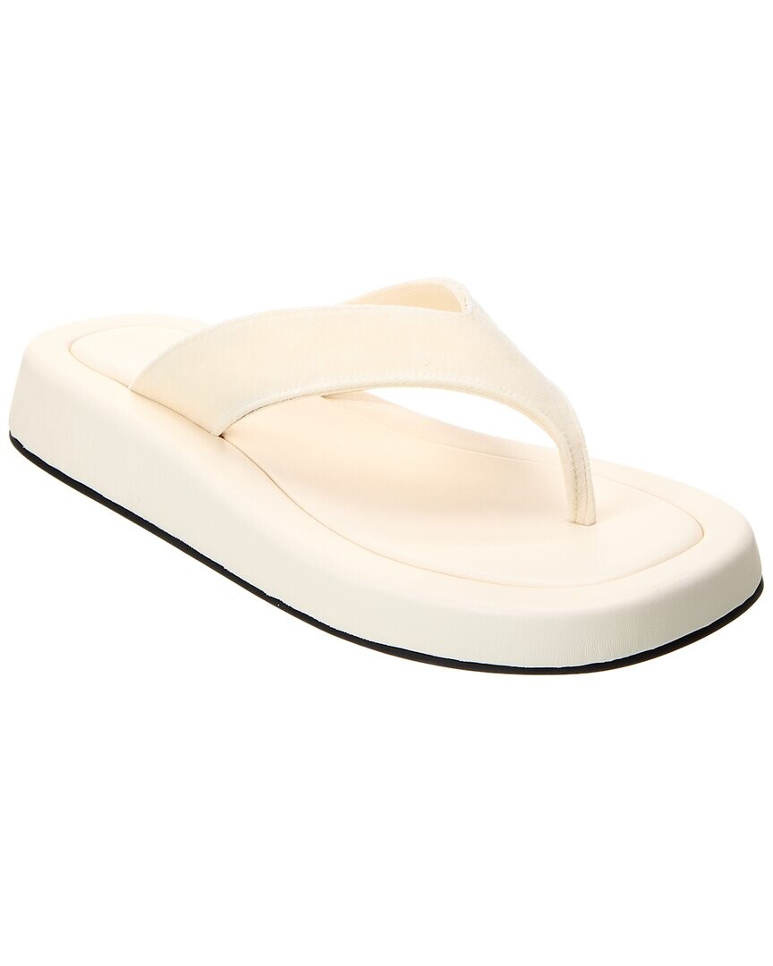 Бархатные сандалии на платформе The Row Ginza, белый