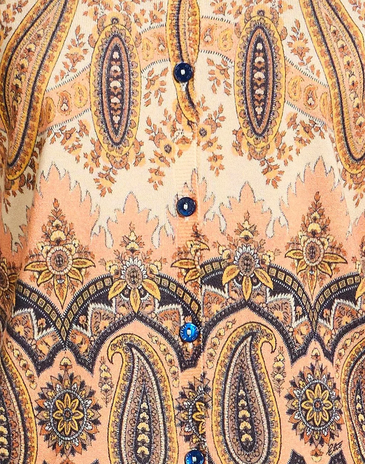 Вязаный кардиган с принтом пейсли ETRO бежевый — фото 4