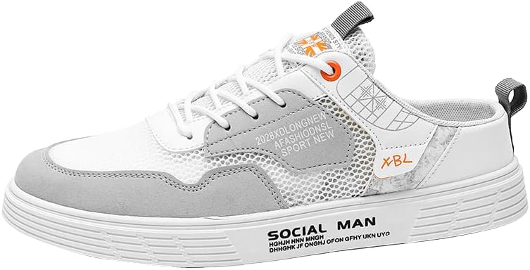 

Мужские слипоны-мюли Полупроспортивные кроссовки, повседневная обувь для прогулок на улице, кроссовки без задника, обувь с открытой пяткой Hhhchpm, белый