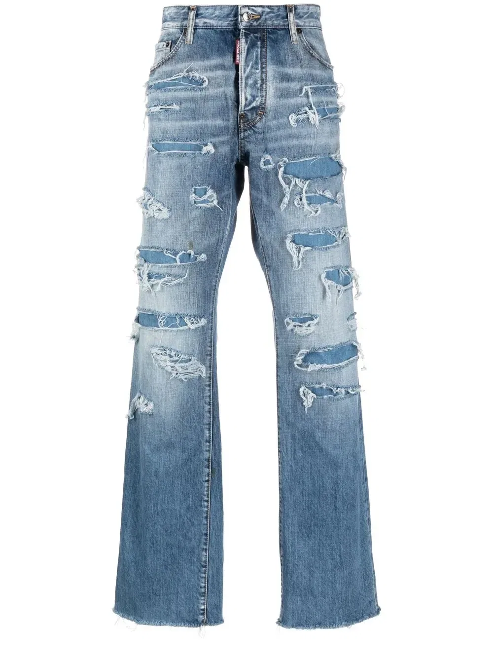 Потертые прямые джинсы Dsquared2, синий