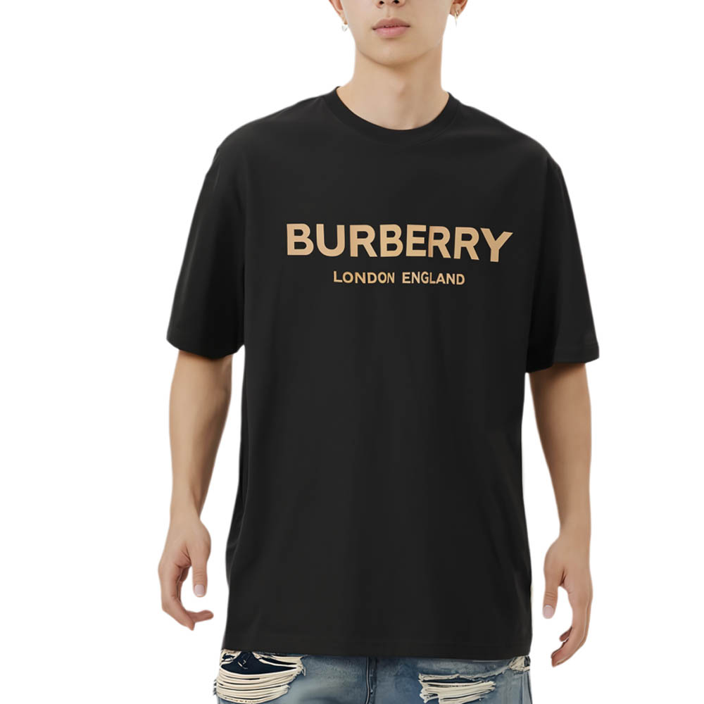 Футболка Burberry Logo Cotton, унисекс, черный