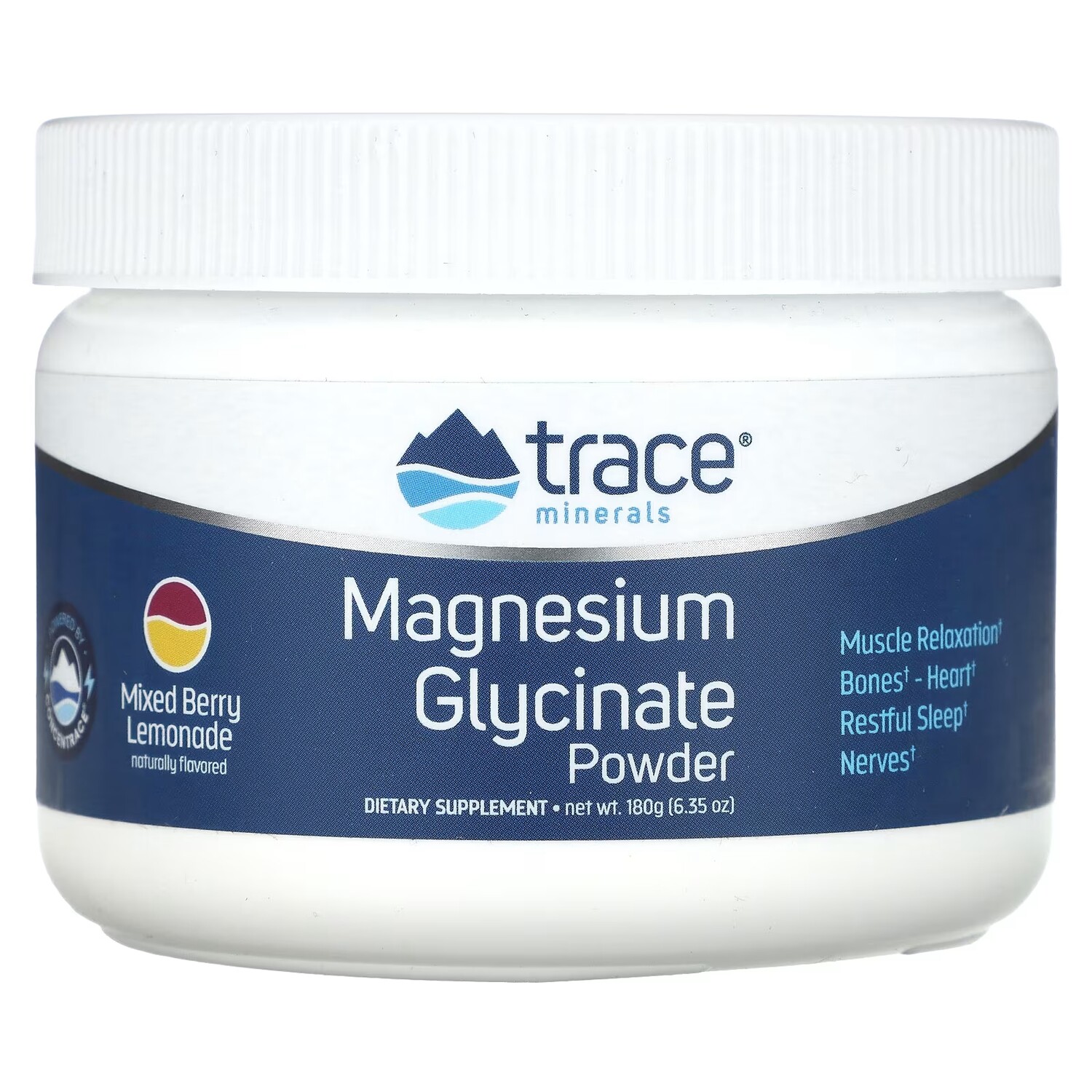 

Порошок глицината магния Trace Minerals ягодный лимонад, 180 г