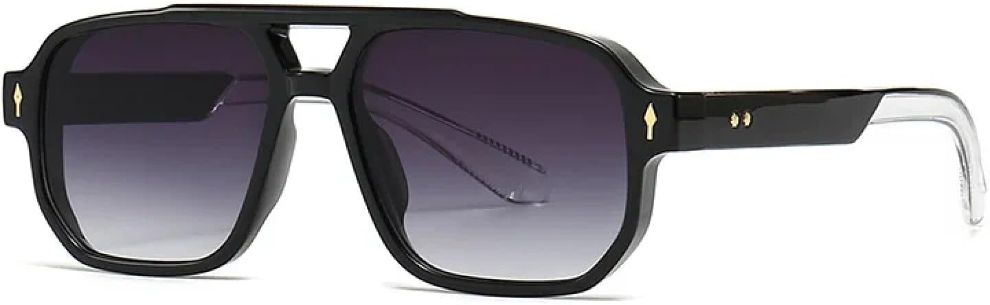 

Роскошные солнцезащитные очки для женщин с градиентным переходом цвета и заклепками, мужские очки для вождения с защитой от УФ-излучения UV400 TVTBBVV, Black Gradientgrey