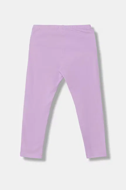 Леггинсы детские из хлопка с эластаном United Colors of Benetton, фиолетовый — фото 2