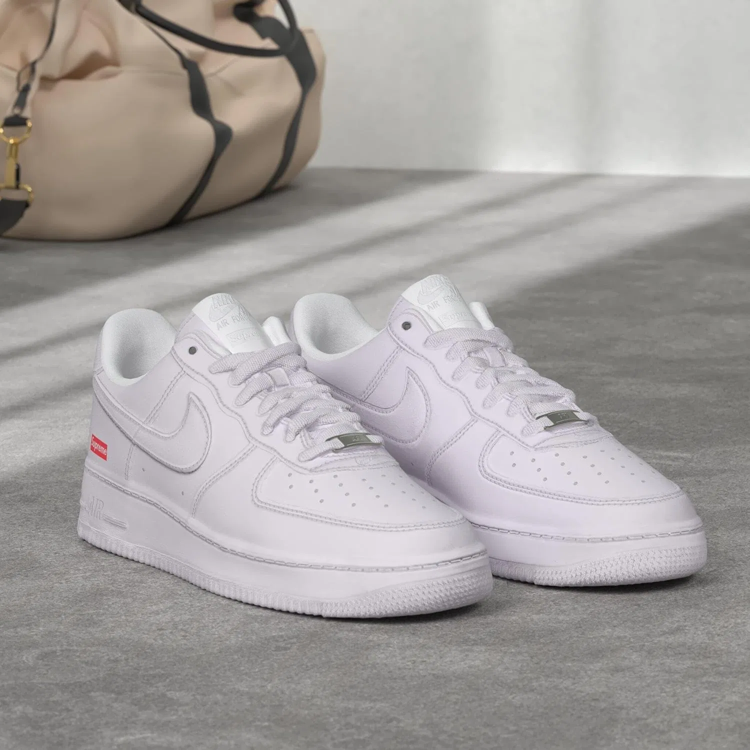 Кроссовки Nike Air Force 1 Low Supreme Mini Box Logo Mens Cu9225 100 White — фото 2